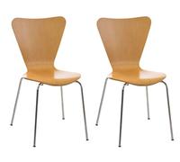 Set 2x sillas de visita calisto madera natural 49x45x85 cm