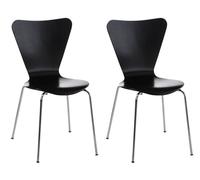 Set 2x sillas de visita calisto madera negro 49x45x85 cm