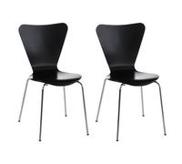 Set 2x Sillas De Visita Calisto Madera Negro 49x45x85 Cm Clp