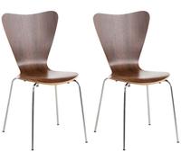 Set 2x sillas de visita calisto madera nogal 49x45x85 cm