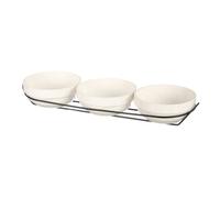 Set 3 bols porcelana 350ml + soporte colección vessia