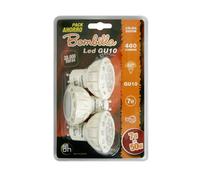 Set 3 bombillas led gu10. 7w. luz cálida electro dh 81.228/cal 84305
