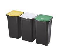 Tontarelli Set de 3 cubos de basura Coverline 44 L Multicolor
