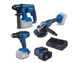 Set 3 herramientas 20V serie ixes con 2 baterias y un cargador Scheppach BPS100