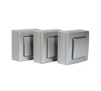 Set 3 interruptor superficie 10a cromado