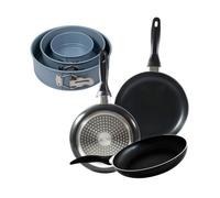 Set 3 sartenes san ignacio(16,20,24cm) aluminio prensado, apto para inducción+juego de 3 moldes de horno redondos ø12ø18ø22cm 20 cm