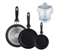Set 3 sartenes Wellhome 16/20/24 aluminio prensado+Delantal de Cocina Gris oscuro 100% Algodón 75x80cm WH Set3 Expr