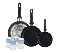 Set 3 sartenes Wellhome 16/20/24 aluminio prensado+Delantal de Cocina Gris oscuro 100% Algodón 75x80cm WH Set3 Vas4