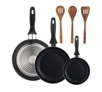 Set 3 sartenes Wellhome 16/20/24 aluminio prensado+Delantal de Cocina Gris oscuro 100% Algodón 75x80cm Pk9939.