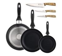 Set 3 sartenes Wellhome 16/20/24 aluminio prensado+Delantal de Cocina Gris oscuro 100% Algodón 75x80cm Pk9943.