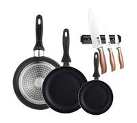 Set 3 sartenes Wellhome 16/20/24 aluminio prensado+Delantal de Cocina Gris oscuro 100% Algodón 75x80cm Pk9956.