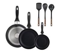 Set 3 sartenes Wellhome 16/20/24 aluminio prensado+Delantal de Cocina Gris oscuro 100% Algodón 75x80cm Pk9955.