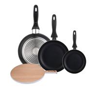 Set 3 sartenes Wellhome 16/20/24 aluminio prensado+Delantal de Cocina Gris oscuro 100% Algodón 75x80cm WH Set3 TabH