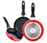 Set 3pc sartenes (16,20,24cm) aluminio prensado alu, apto para inducción Navy black NavyRed 3s