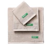 Set 3PCS Toallas de Baño (30x50 + 50x90 + 70x140cm) 450GSM 100% Algodón Beige Benetton