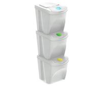Prosperplast Papeleras de reciclaje SORTIBOX Set 3x25 L Ashen