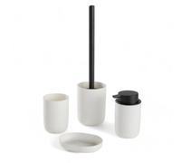 Set 4 Access, SDB, Vaso, Dispensador de jabón, Cepillo WC Blanco, 12,7x7,3 cm