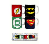 SET 4 MINI TAZAS CERAMICA CAFÉ LOGOS DC COMICS