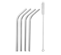 SET 4 PAJITAS INOX 21.5CM CON LIMPIADOR