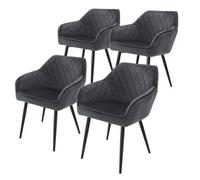 Set 4x Sillas De Comedor Estilo Moderno Asiento Antracita Ml-design