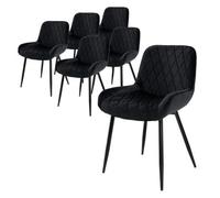 Set 4x Sillas De Comedor Moderno 84 Cm Negro Ml-design