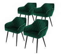 Set 4x Sillas De Comedor Verde Oscuro Estilo Ml-design
