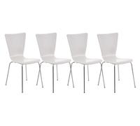 Set 4x sillas de visita aaron madera blanco 50x43x84 cm