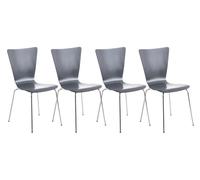 Set 4x sillas de visita aaron madera gris 50x43x84 cm