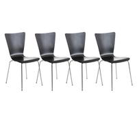 Set 4x sillas de visita aaron madera negro 50x43x84 cm