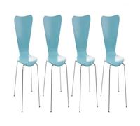Set 4x sillas de visita calisto madera azul claro 49x45x85 cm