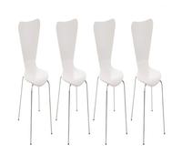 Set 4x sillas de visita calisto madera blanco 49x45x85 cm