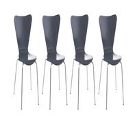Set 4x sillas de visita calisto madera gris 49x45x85 cm