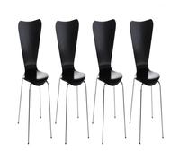 Set 4x sillas de visita calisto madera negro 49x45x85 cm