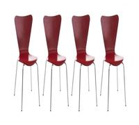 Set 4x sillas de visita calisto madera rojo 49x45x85 cm