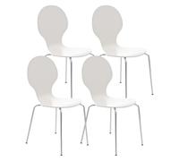 Set 4x sillas de visita diego apilable madera blanco 45x43x86 cm