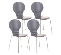 Set 4x sillas de visita diego apilable madera gris 45x43x86 cm