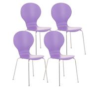Set 4x sillas de visita diego apilable madera lila 45x43x86 cm