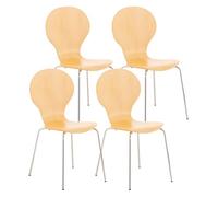 Set 4x sillas de visita diego apilable madera natural 45x43x86 cm