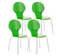 Set 4x sillas de visita diego apilable madera verde 45x43x86 cm
