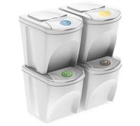 Prosperplast Papeleras de reciclaje SORTIBOX Set 4x25L Ashen
