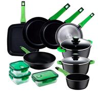 Set 5 sartenes (20,24,28,wok 28 y grill 28cm) + 2 cacerolas (20,24cm) + cazo + 3 fiambreras (320,520,1500ml) San Ignacio