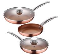 Set 5pc sartenes Ø20Ø24Ø28 (con tapa) aluminio prensado inducción Optimum Copper SI ProfChef20