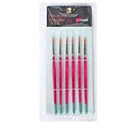 Set 6 pinceles de pelo sintetico nº10 mango corto punta plana