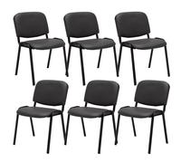 Set 6 sillas de conferencia ken en cuero pu simil cuero gris 53x53x83 cm