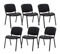 Set 6 sillas de conferencia ken en cuero pu simil cuero negro 53x53x83 cm