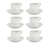 Set 6 tazas cafe porcelana + platos colección vessia