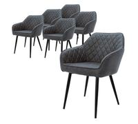 Set 6x Sillas De Comedor Antracita Estilo Moderno Asiento Ml-design