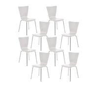Set 8x sillas de visita aaron madera blanco 50x43x84 cm