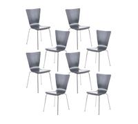 Set 8x sillas de visita aaron madera gris 50x43x84 cm