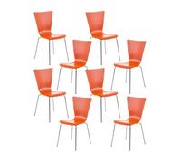 Set 8x sillas de visita aaron madera naranja 50x43x84 cm